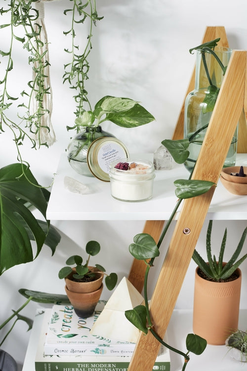 Bougie d'Intention Deuil et Guérison - Cire de Soja Bio avec Améthyste