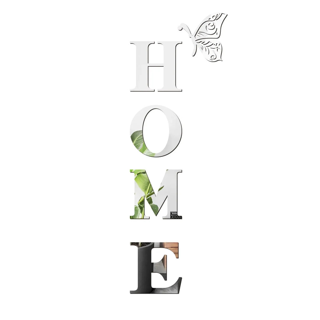 3D Mirror Wall Decal - HOME