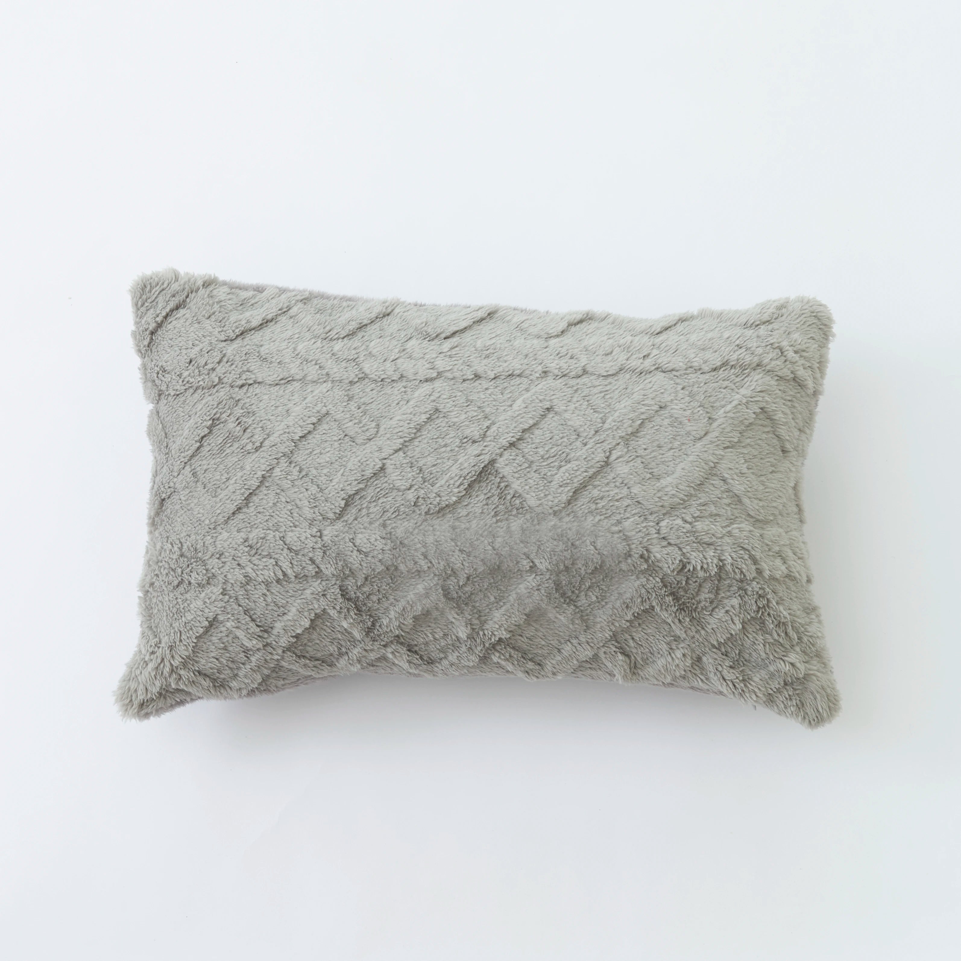 Plush Lumbar Pillow Cover - Soft Decorative Cushion Case 12x20"