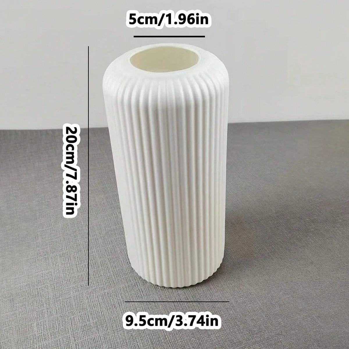 Striped Ceramic-Style Vase - Modern Decorative Flower Display
