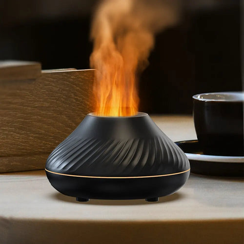 Flame‑Effect Aromatherapy Humidifier – Minimalist Nordic Design