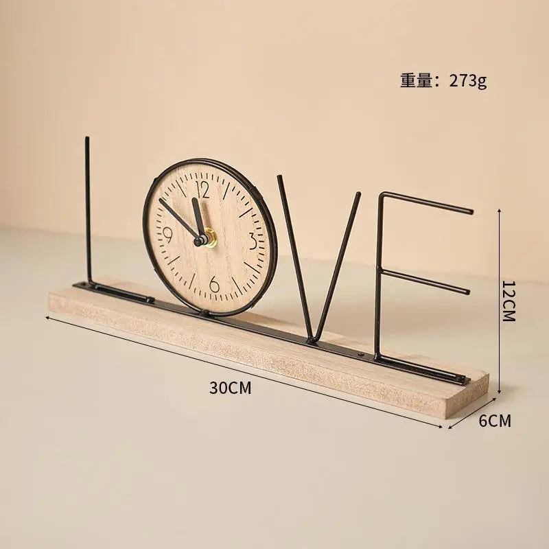 Retro Wooden Desktop Clock - Creative Home Decor Ornament