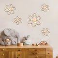 Wooden Flower Wall Art Set (5 Pieces)