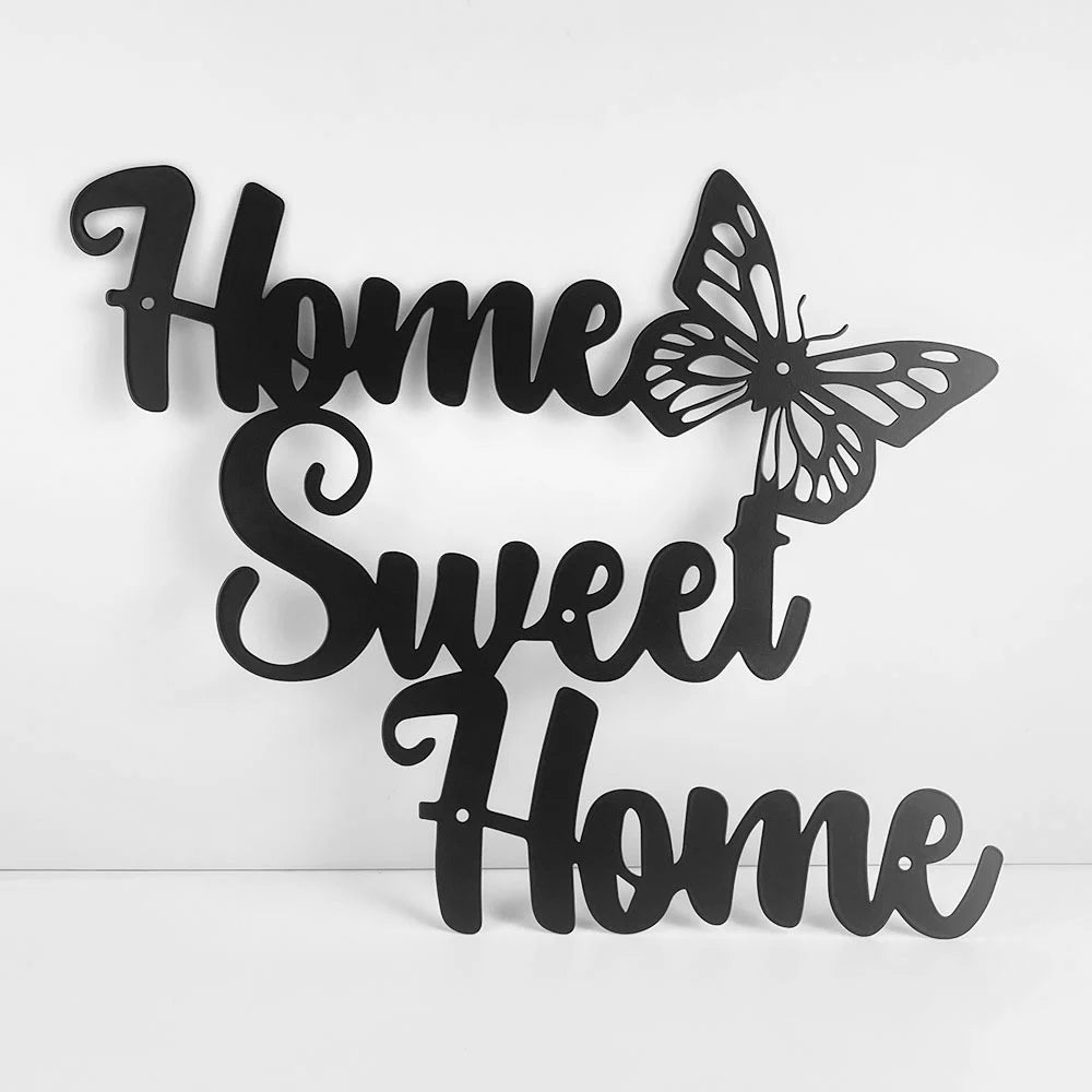 "Home Sweet Home" Metal Wall Art Sign - Rustic Farmhouse Decor