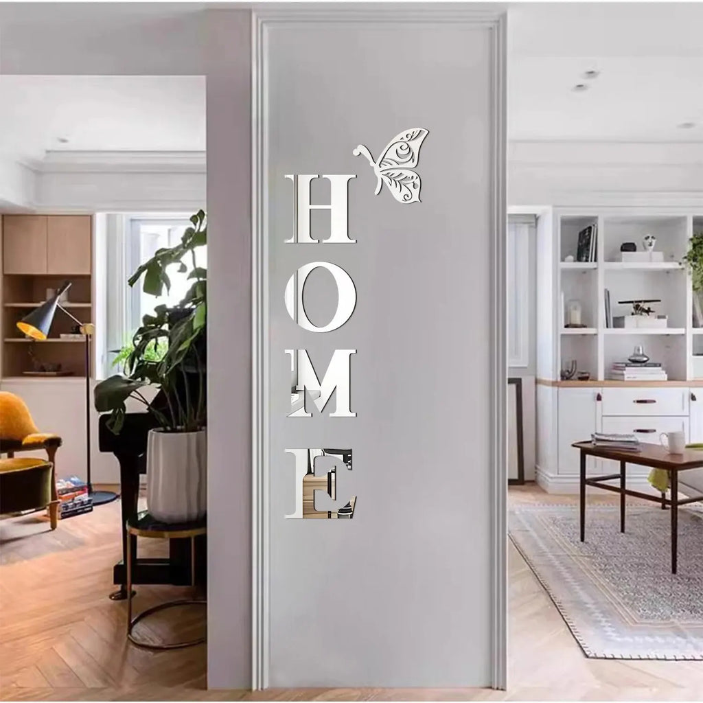 3D Mirror Wall Decal - HOME