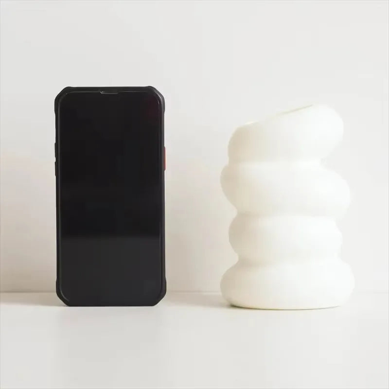 Nordic Spiral White Vase - Modern Decorative Flower Container