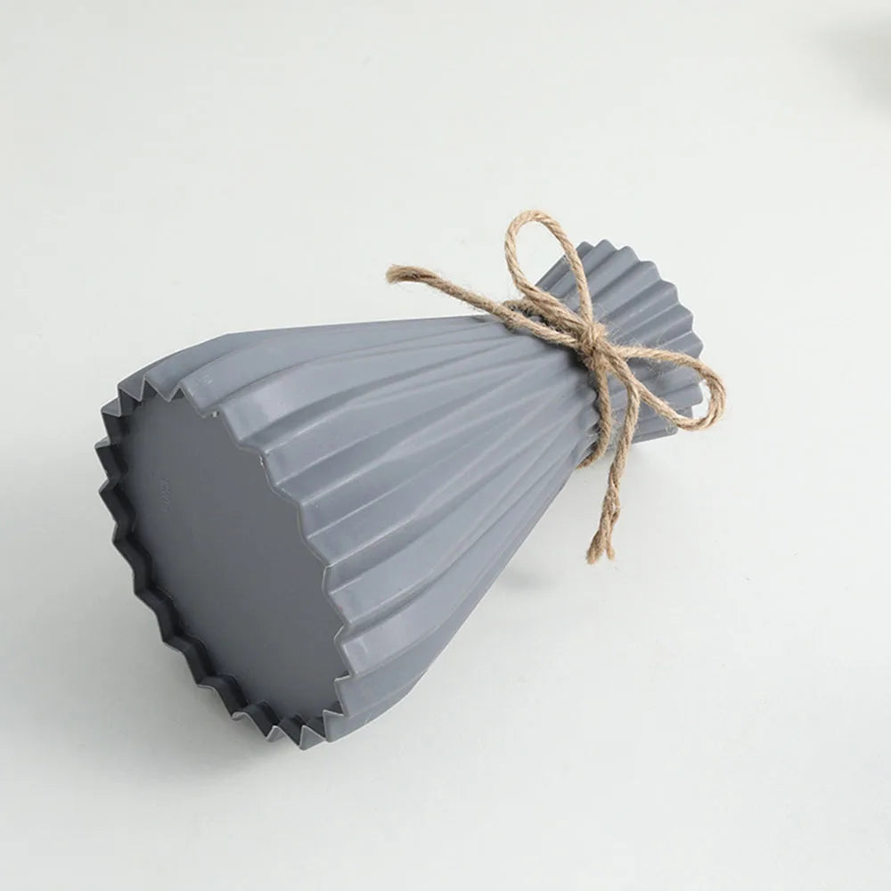Sculptural Pleated Vase for Dried Flowers