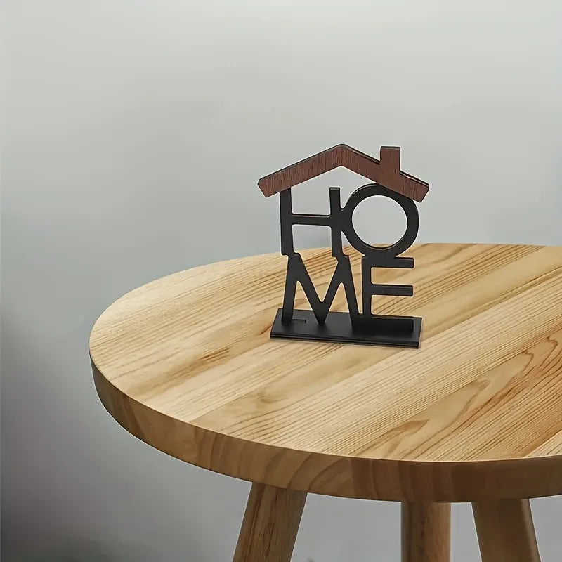Wooden "HOME" Letter Ornament - Desktop Decor Accent