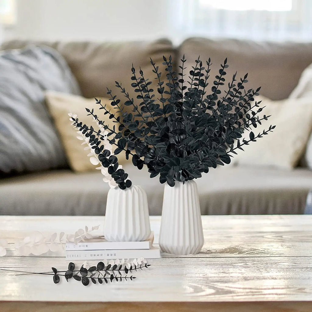 Artificial Eucalyptus Stems - 12 Pack Silver Dollar Greenery for Weddings & Home