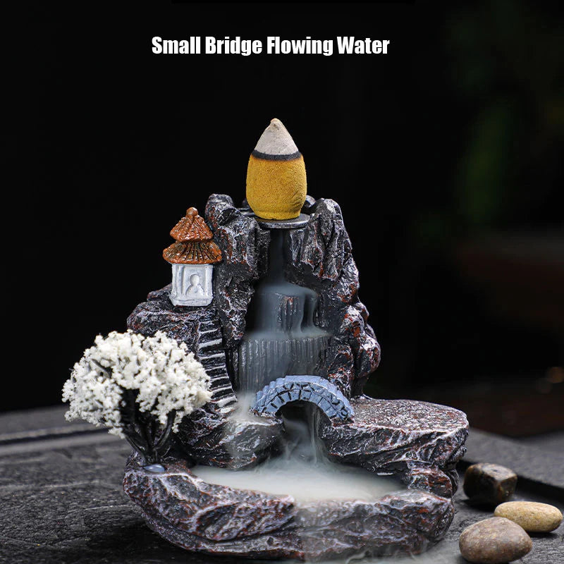 Waterfall Incense Burner - Backflow Incense Holder with Cones