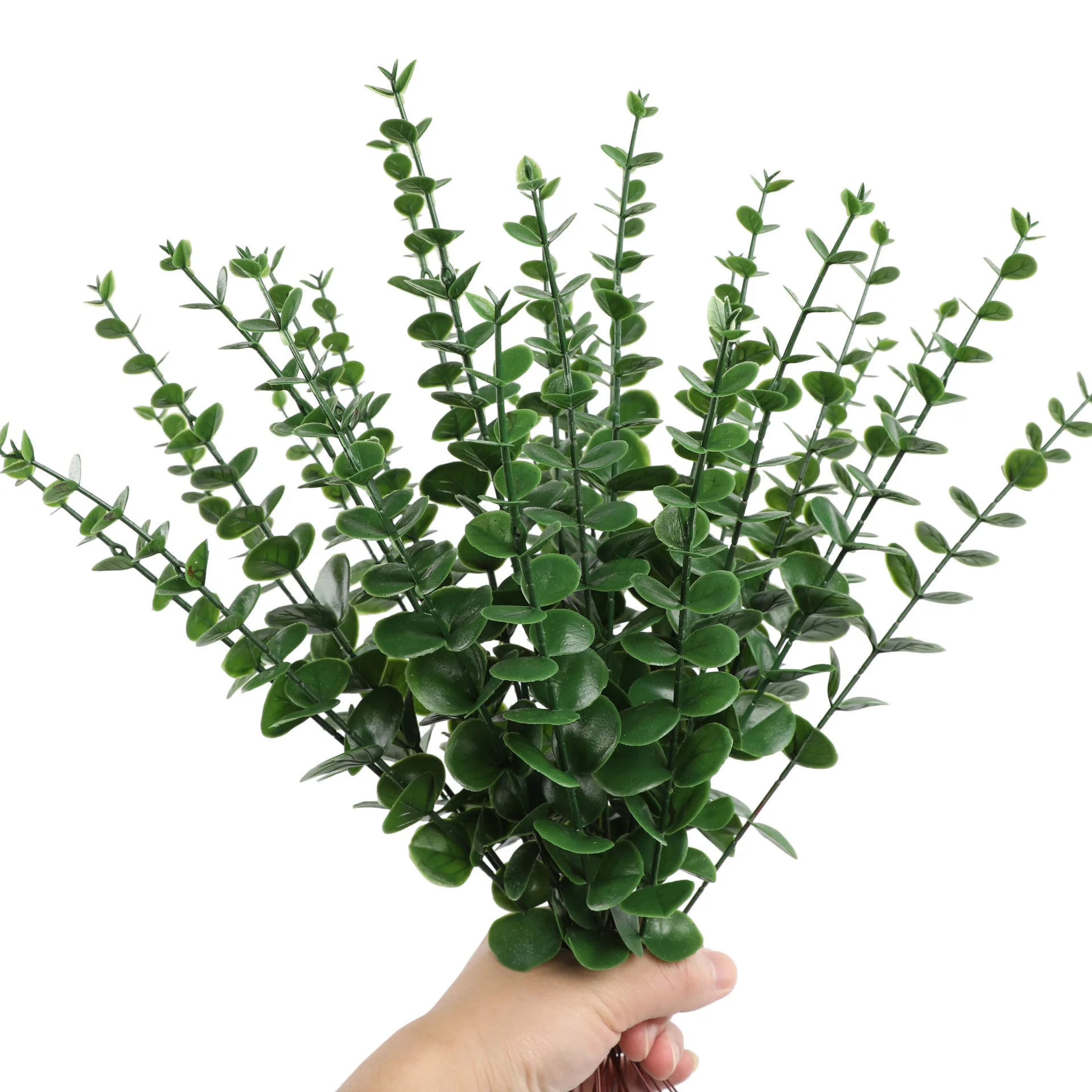 Artificial Eucalyptus Stems - 12 Pack Silver Dollar Greenery for Weddings & Home