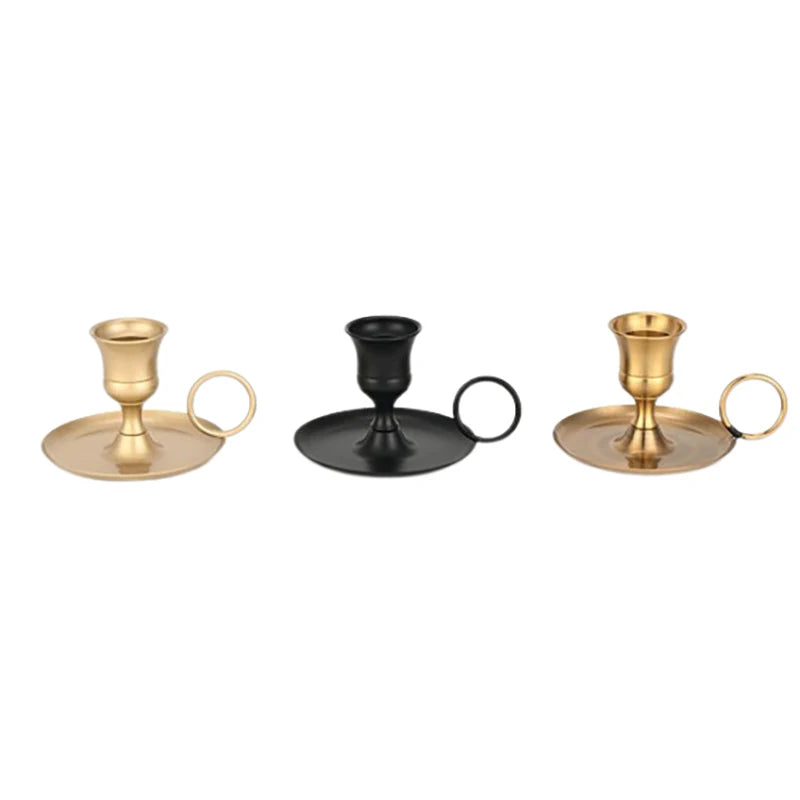 Metal Candle Holder with Handle - Decorative Centerpiece for Dining & Events