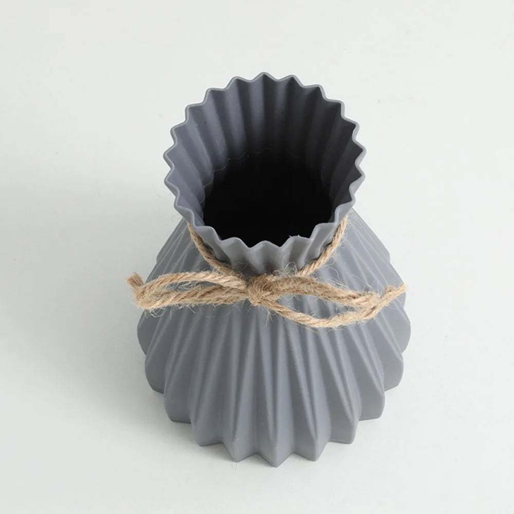 Sculptural Pleated Vase for Dried Flowers