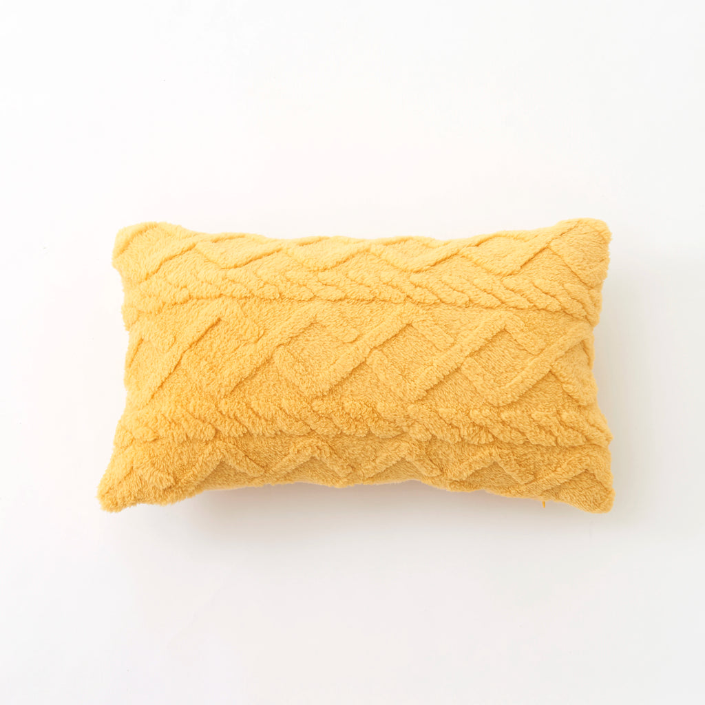 Plush Lumbar Pillow Cover - Soft Decorative Cushion Case 12x20"