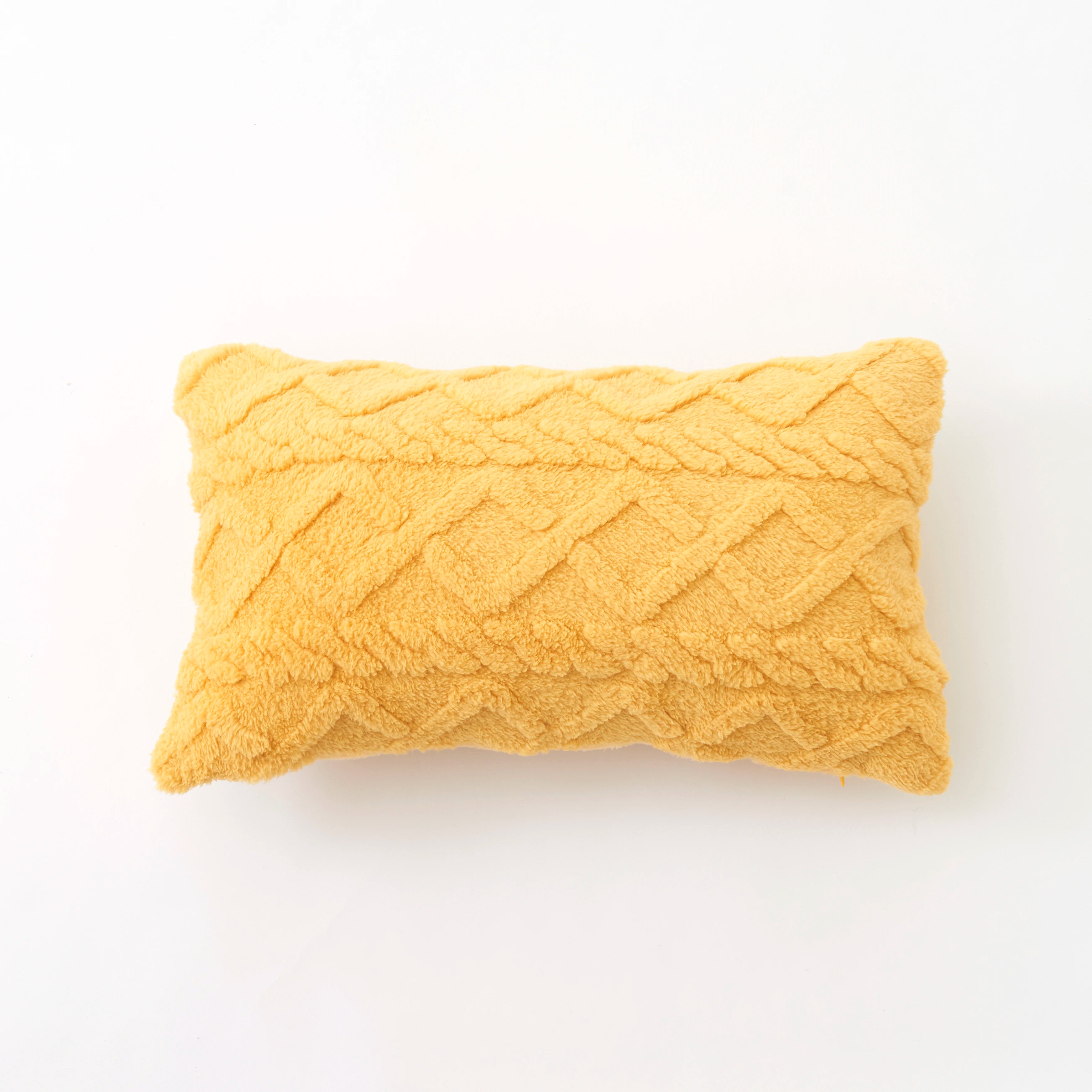 Plush Lumbar Pillow Cover - Soft Decorative Cushion Case 12x20"