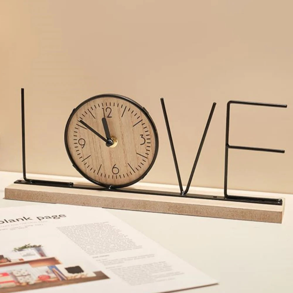 Retro Wooden Desktop Clock - Creative Home Decor Ornament