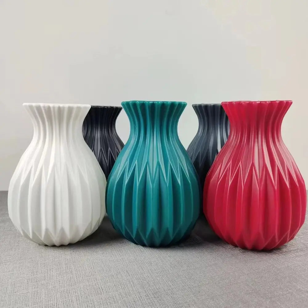 Nordic Tall Plastic Vase - Modern Unbreakable Flower Pot