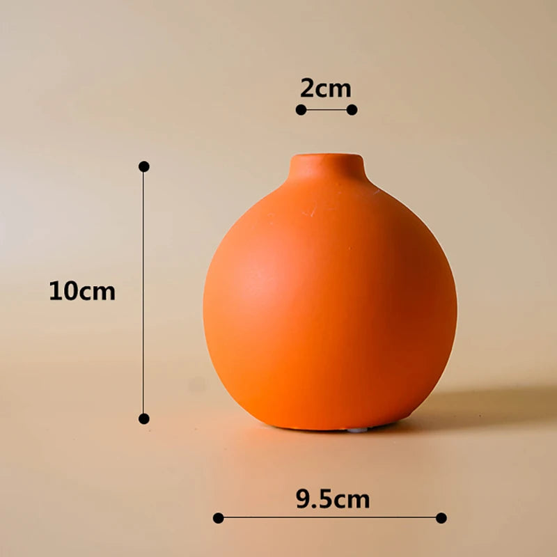 Nordic Modern Ceramic Vase - Minimalist Solid Color Flower Vase for Home Decor