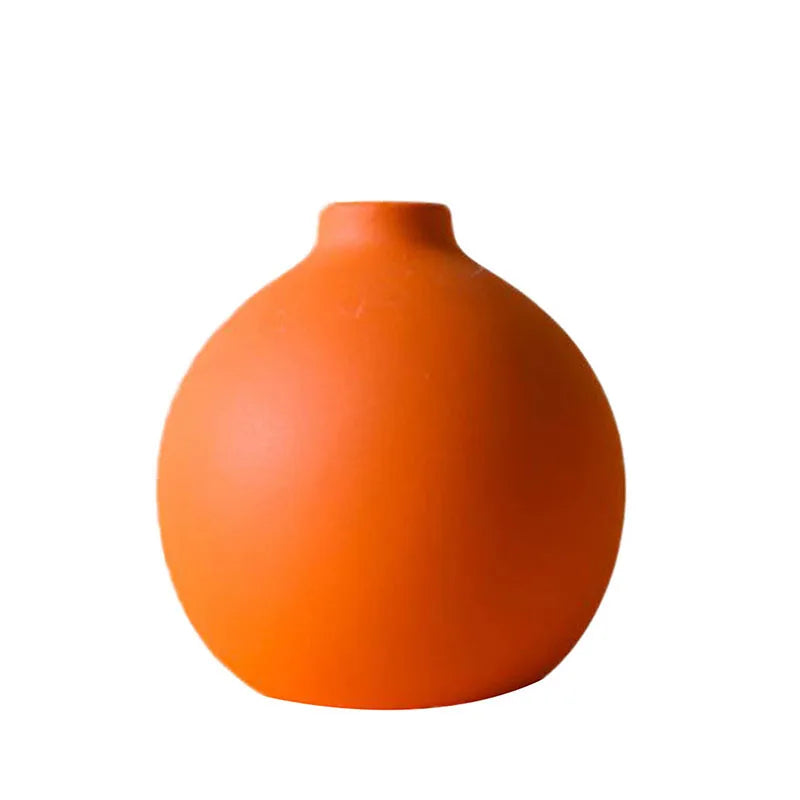 Nordic Modern Ceramic Vase - Minimalist Solid Color Flower Vase for Home Decor