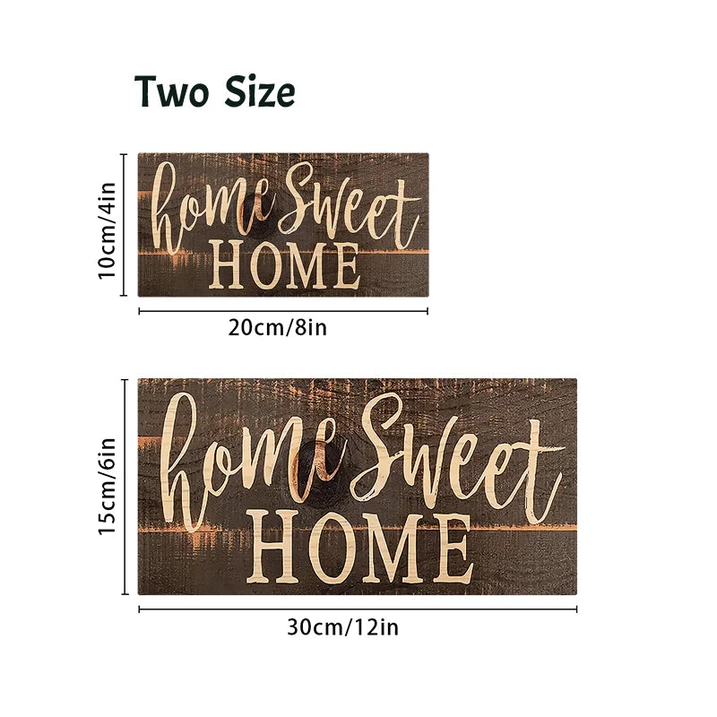 "Home Sweet Home" Rustic Wood Sign - Farmhouse Wall & Door Decor