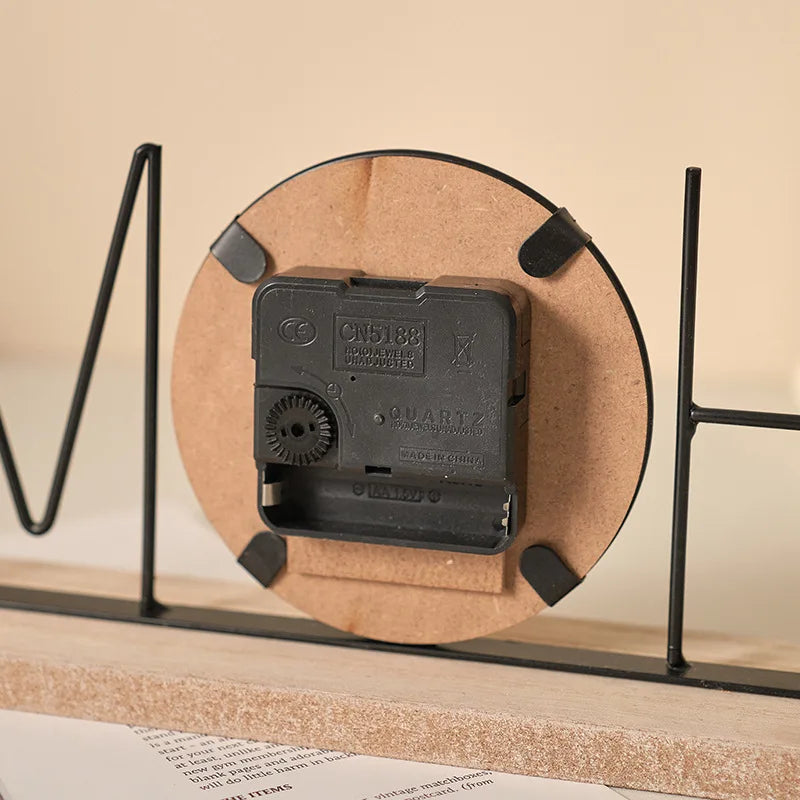 Retro Wooden Desktop Clock - Creative Home Decor Ornament