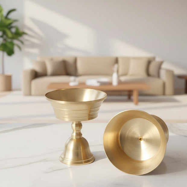 Brass Candle Holder - Vintage Style Butter Lamp