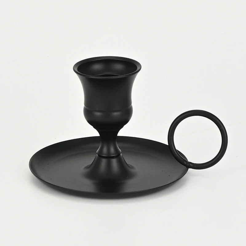 Metal Candle Holder with Handle - Decorative Centerpiece for Dining & Events