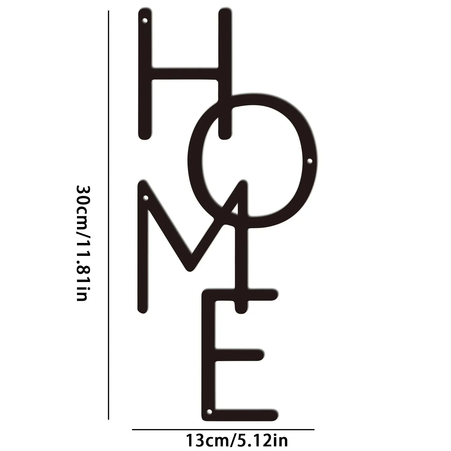 "HOME" Metal Wall Art Sign - Vertical Word Decor for Entryway & Living Room