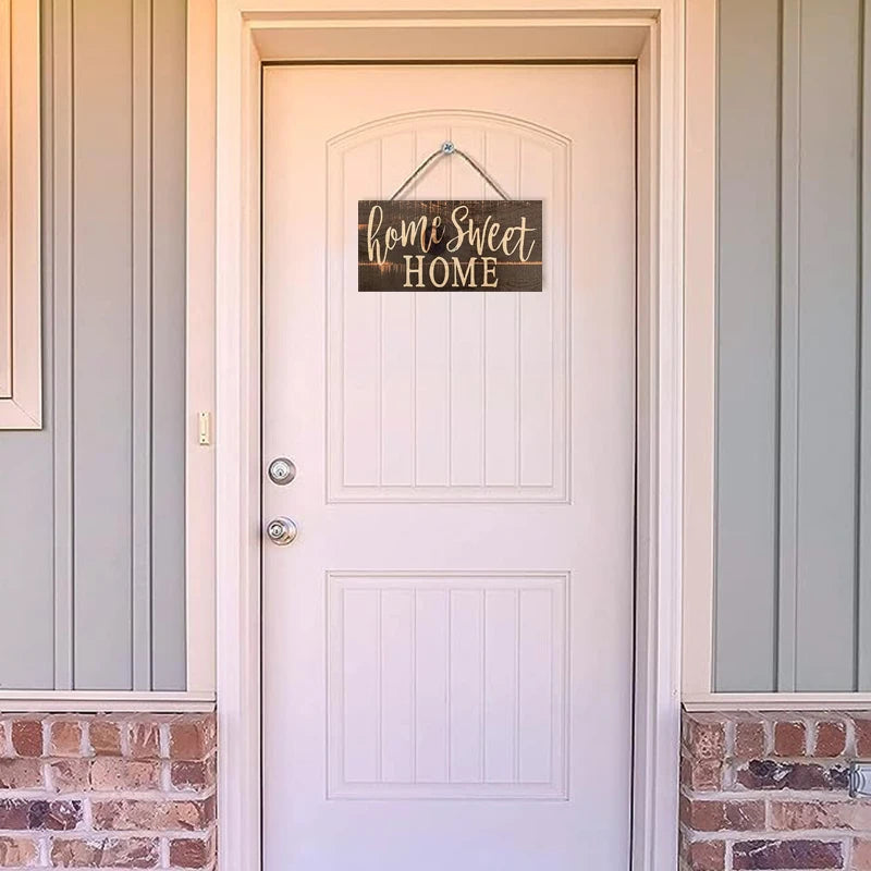 "Home Sweet Home" Rustic Wood Sign - Farmhouse Wall & Door Decor