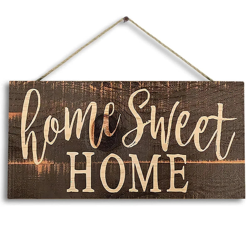 "Home Sweet Home" Rustic Wood Sign - Farmhouse Wall & Door Decor