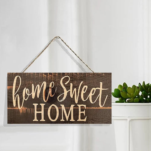 "Home Sweet Home" Rustic Wood Sign - Farmhouse Wall & Door Decor