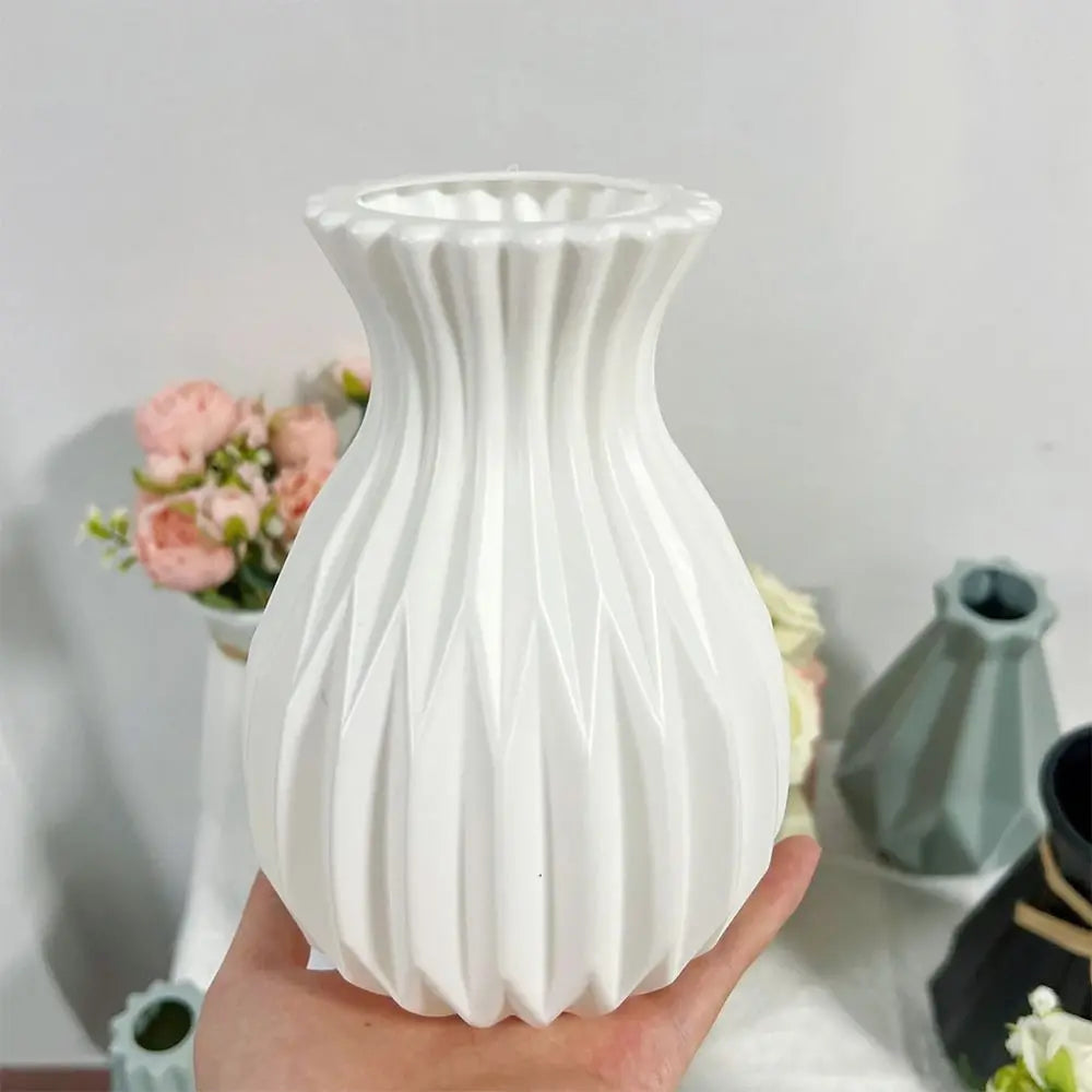 Nordic Tall Plastic Vase - Modern Unbreakable Flower Pot