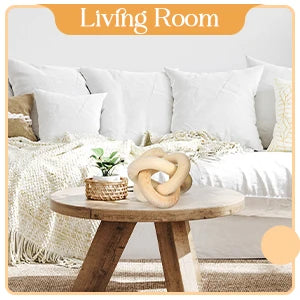 Hand-Carved Wooden Chain Link Sculpture - Boho Coffee Table Decor