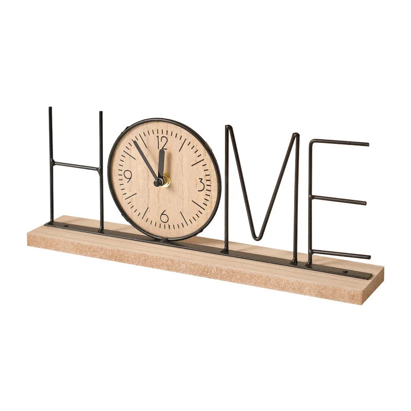 Retro Wooden Desktop Clock - Creative Home Decor Ornament