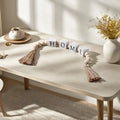 Rustic Wooden Letter Garland with Tassels - Home Decor Wall Hanging