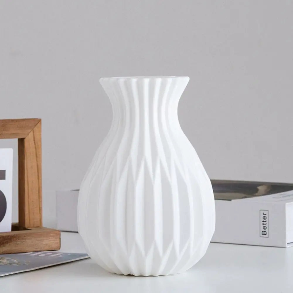 Nordic Tall Plastic Vase - Modern Unbreakable Flower Pot