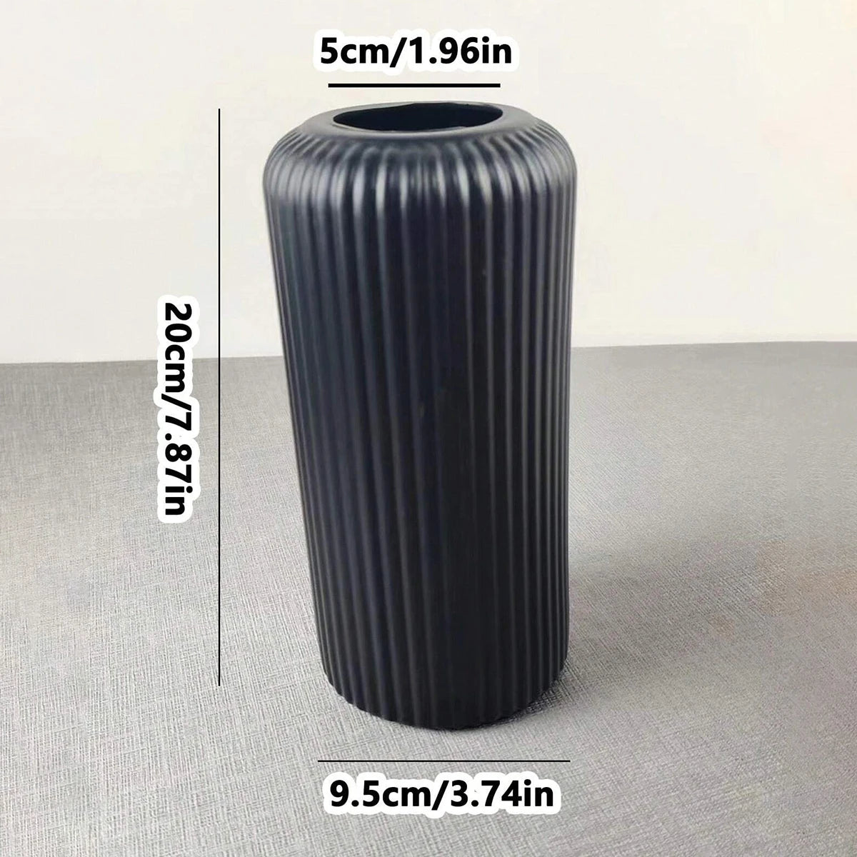 Striped Ceramic-Style Vase - Modern Decorative Flower Display