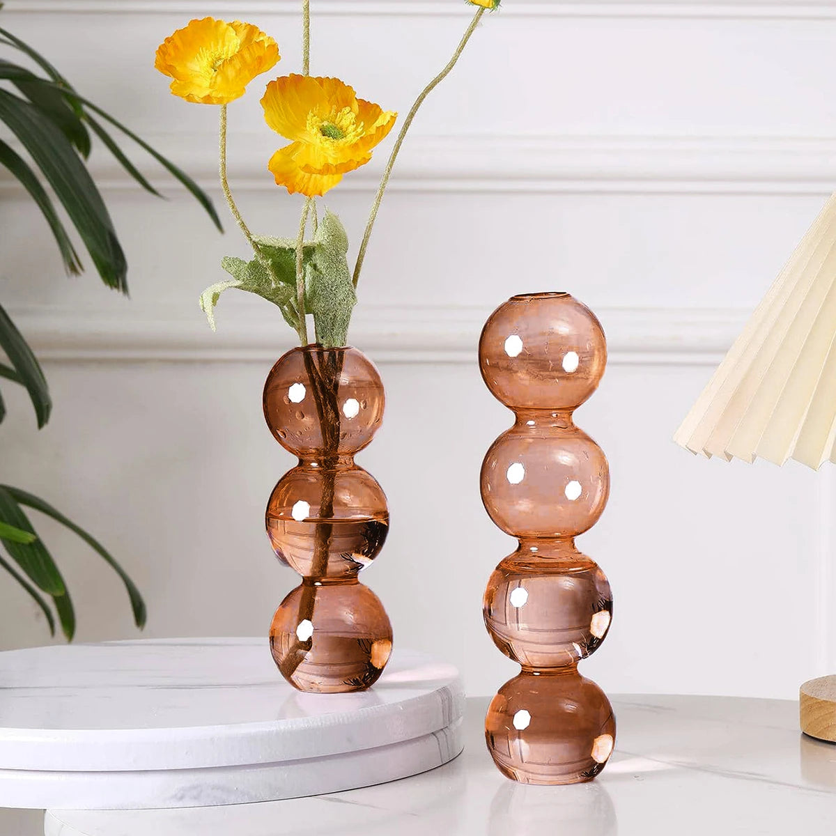 Modern Glass Bud Vase - Artistic Round Ball Design