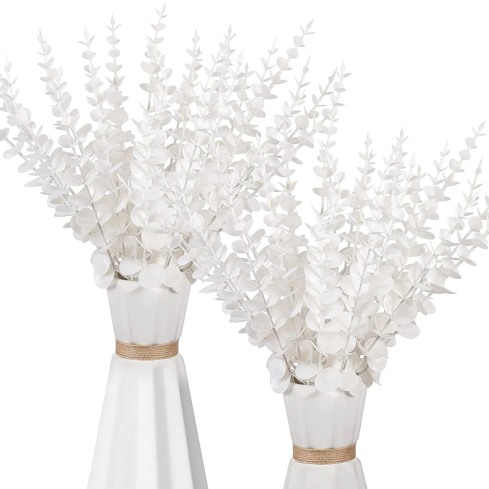 Artificial Eucalyptus Stems - 12 Pack Silver Dollar Greenery for Weddings & Home