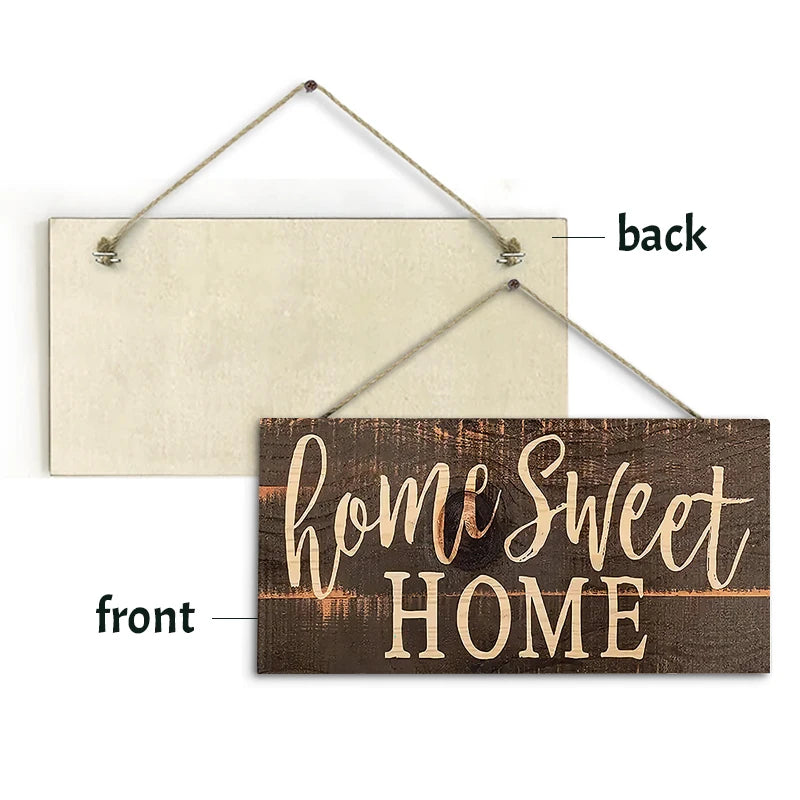 "Home Sweet Home" Rustic Wood Sign - Farmhouse Wall & Door Decor