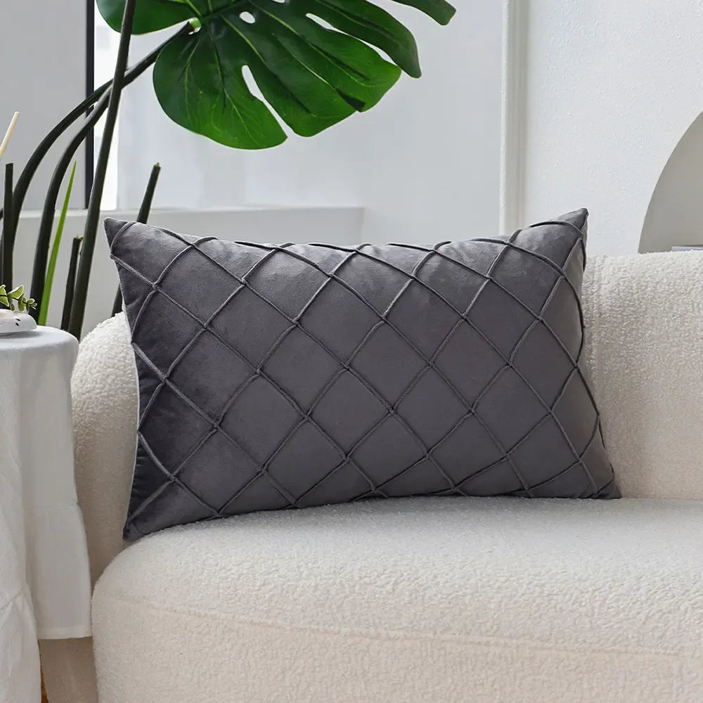 Soft Velvet Cushion Cover - Nordic Style Pillow Case 12x20"