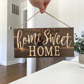 "Home Sweet Home" Rustic Wood Sign - Farmhouse Wall & Door Decor