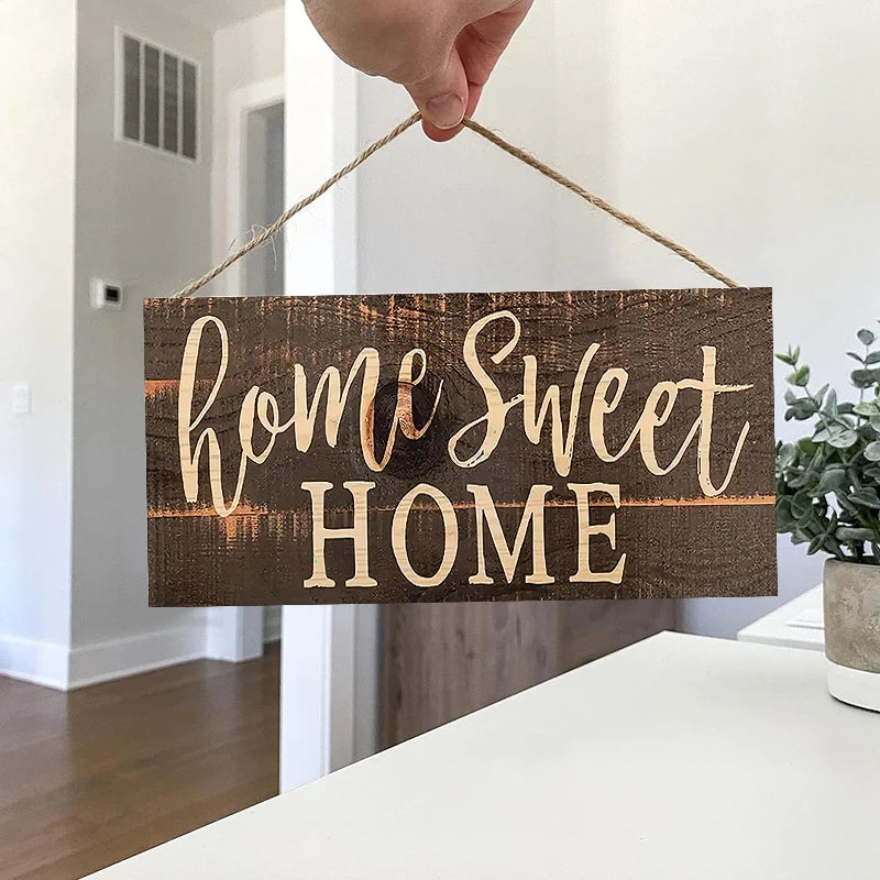 "Home Sweet Home" Rustic Wood Sign - Farmhouse Wall & Door Decor