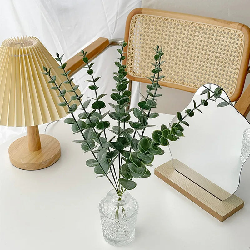 Artificial Eucalyptus Stems - 12 Pack Silver Dollar Greenery for Weddings & Home