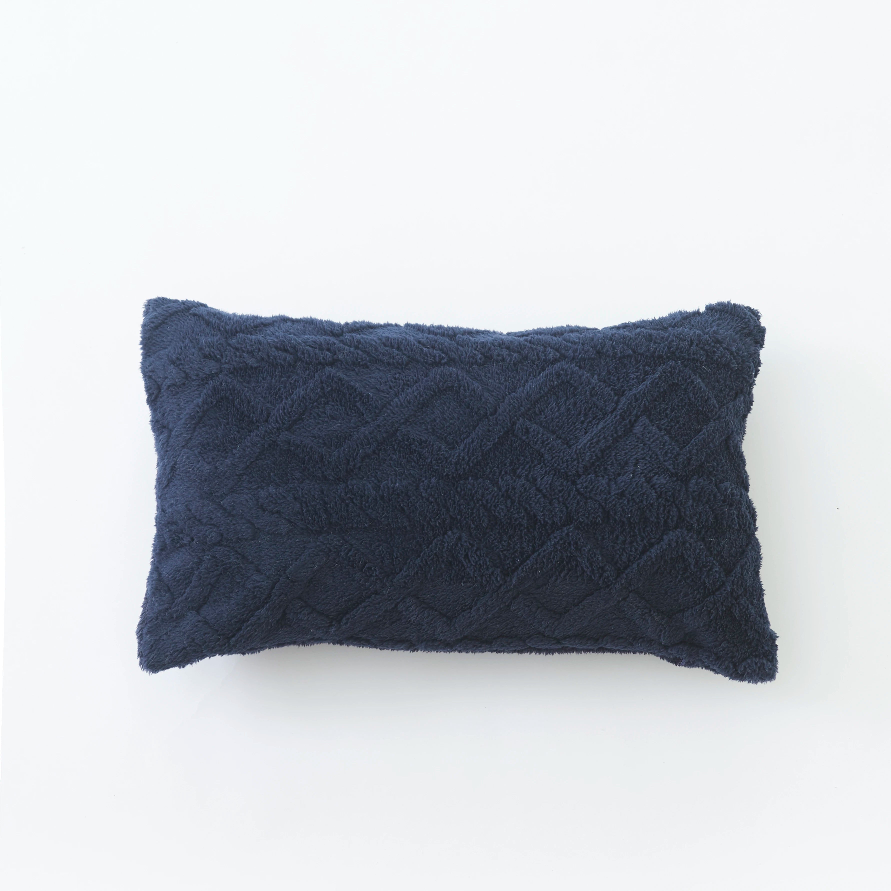 Plush Lumbar Pillow Cover - Soft Decorative Cushion Case 12x20"