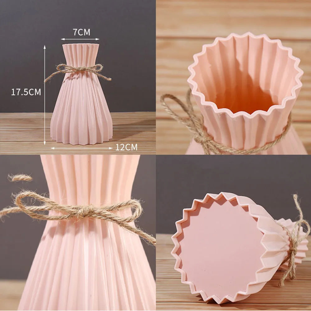 Sculptural Pleated Vase for Dried Flowers