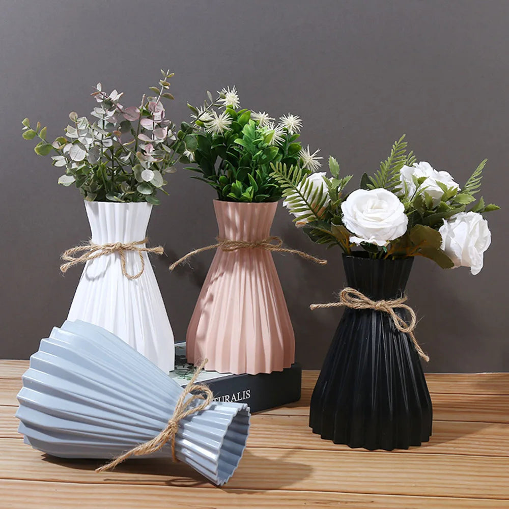 Sculptural Pleated Vase for Dried Flowers