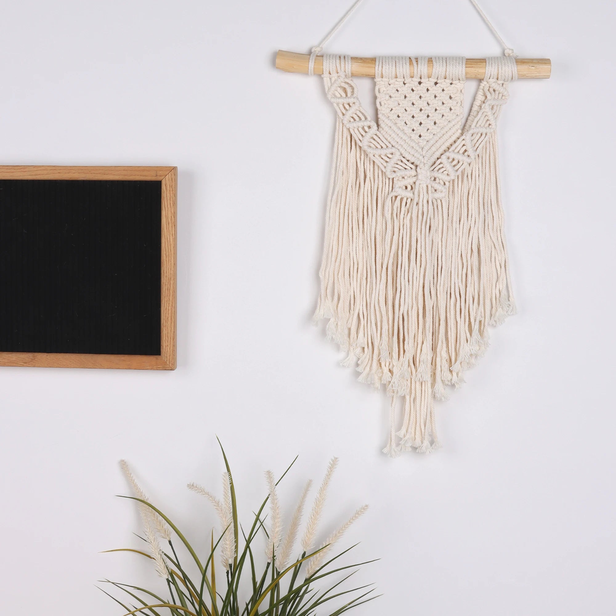 Handmade Macrame Wall Hanging Tapestry - Boho Geometric Cotton Decor
