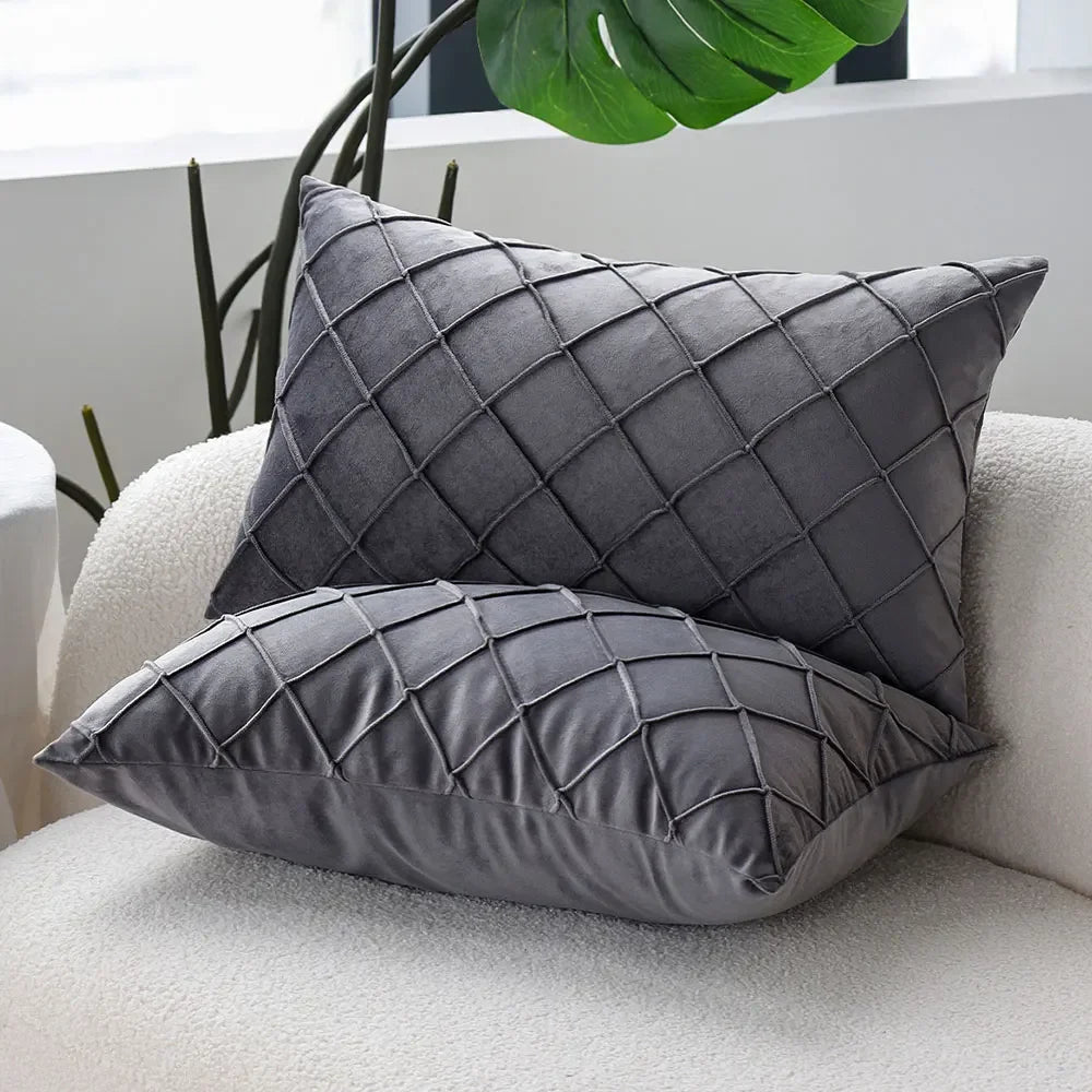 Soft Velvet Cushion Cover - Nordic Style Pillow Case 12x20"