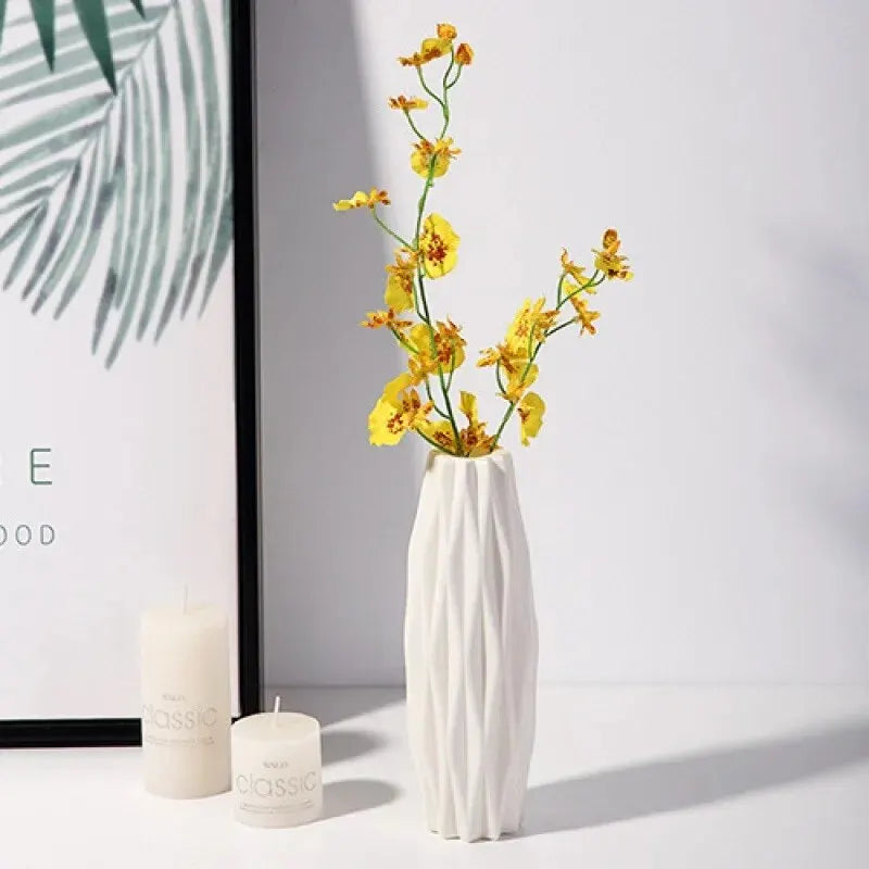 Modern Geometric Plastic Flower Vase - Nordic Style Home Decor